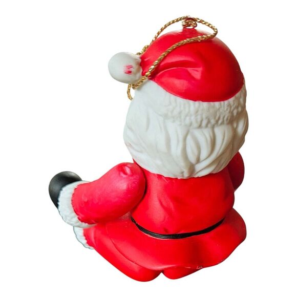 Vtg Santa Christmas Ornament Limbs Move Articulated Arms Legs Porcelain - Picture 2 of 6